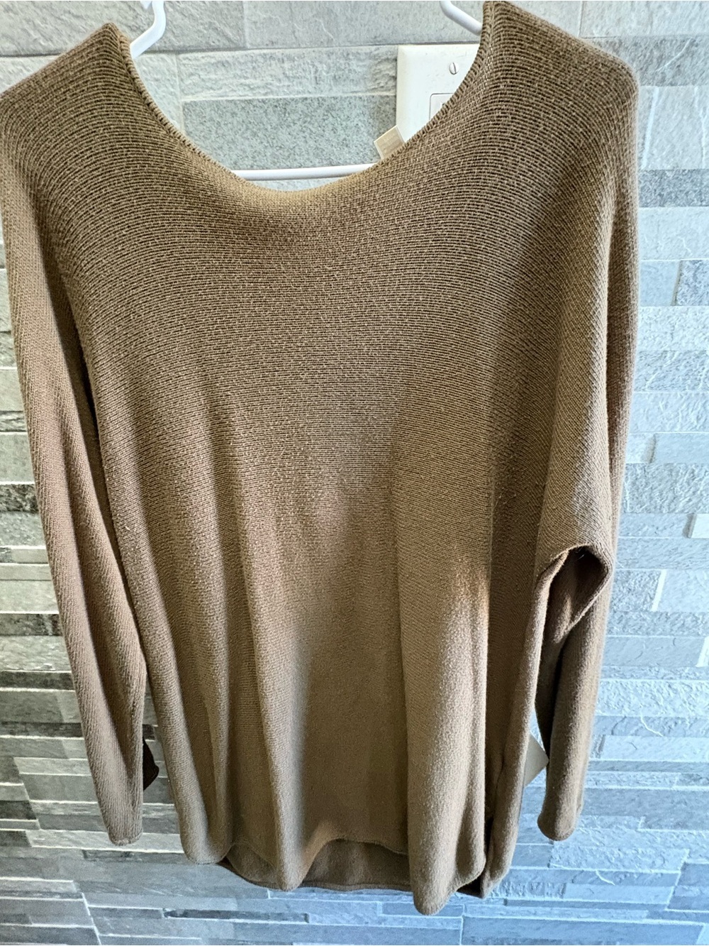 Michael Kors Scoop Neck Sweater in Taupe Brown